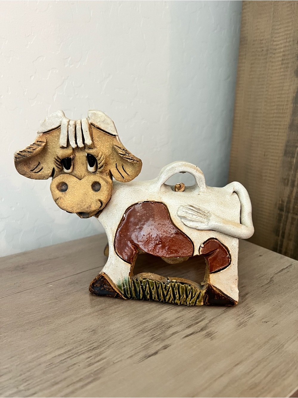 Vintage Max Hindt Cow Bell Figurine- Hand Made Cow